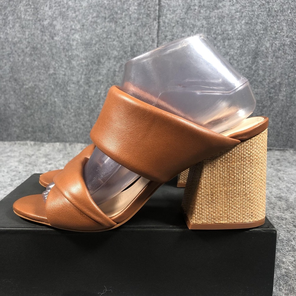 Steve Madden Brown Leather Block Heel Sandals - Picture 6 of 16